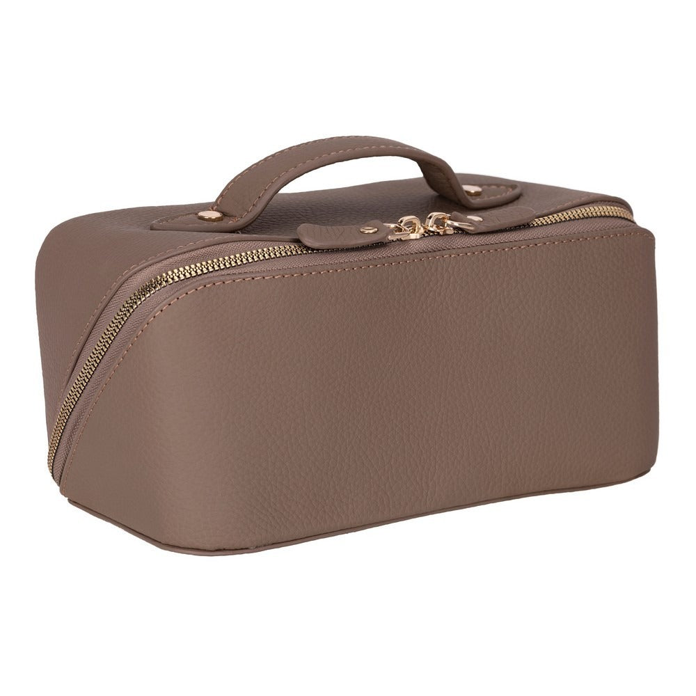 Novara Leather Travel Makeup Bag Organizer